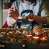 Woman Baking Christmas Sweets