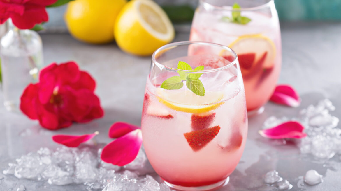 Strawberry rose lemonade