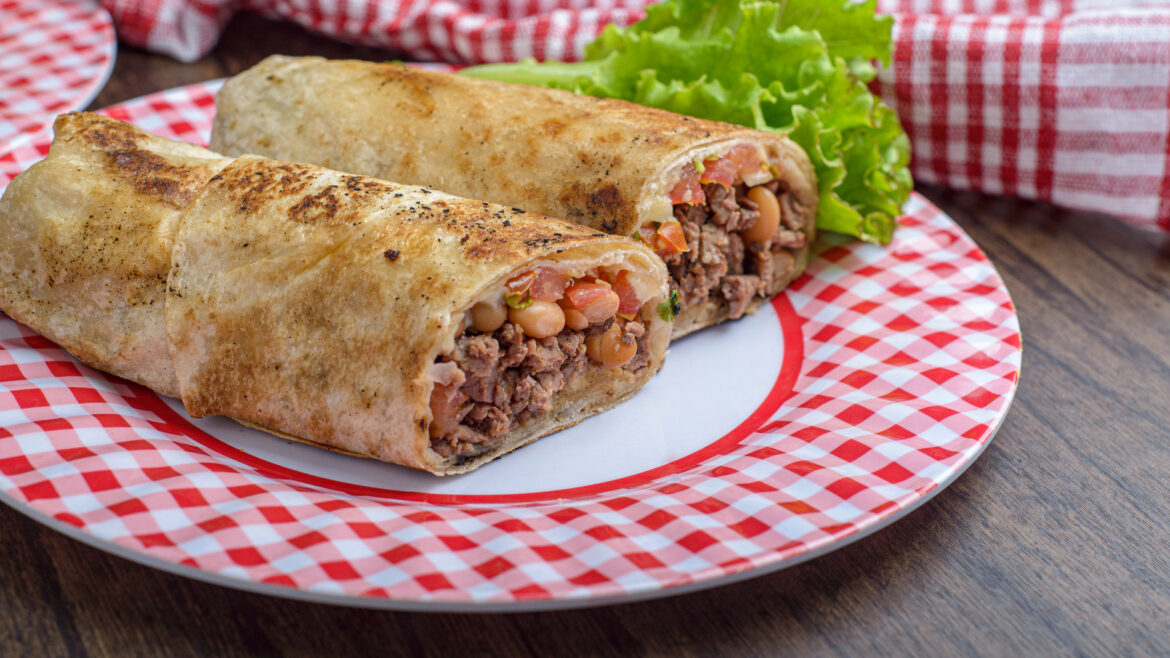 beef and bean burritos