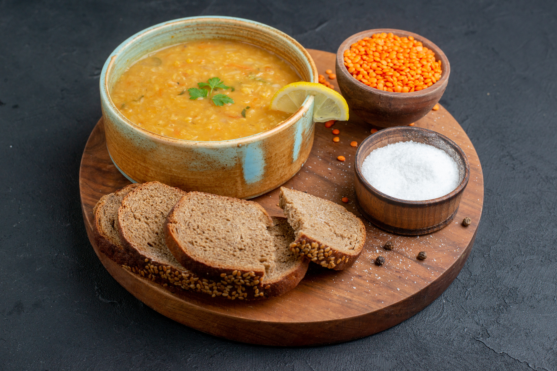 Lentil Soup with Whole Grain Bread