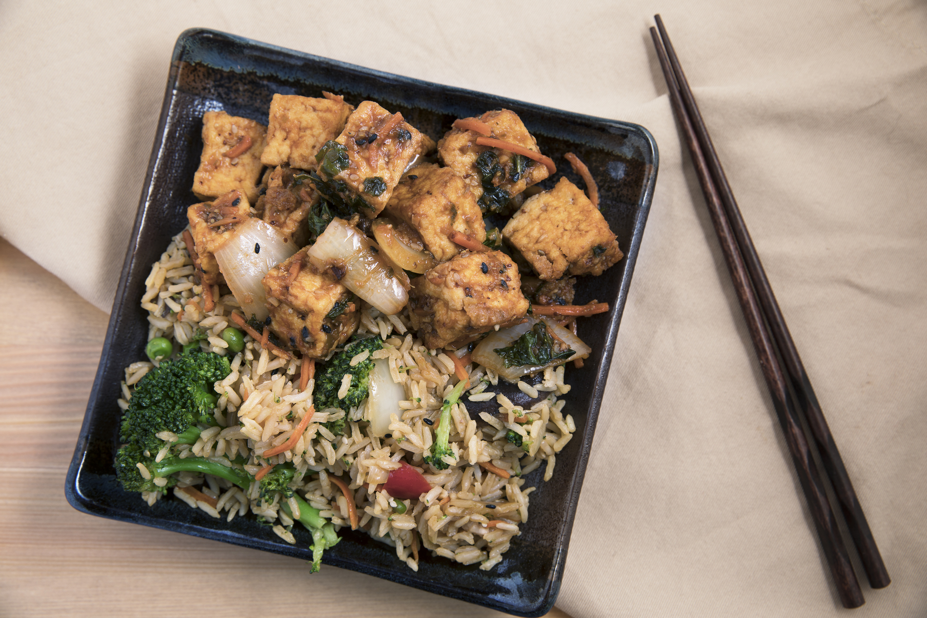 Brown Rice and Stir-Fried Tofu