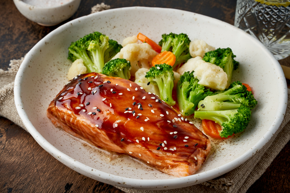 Sweet Meets Savory Molasses Soy Glazed Salmon and Vegetables