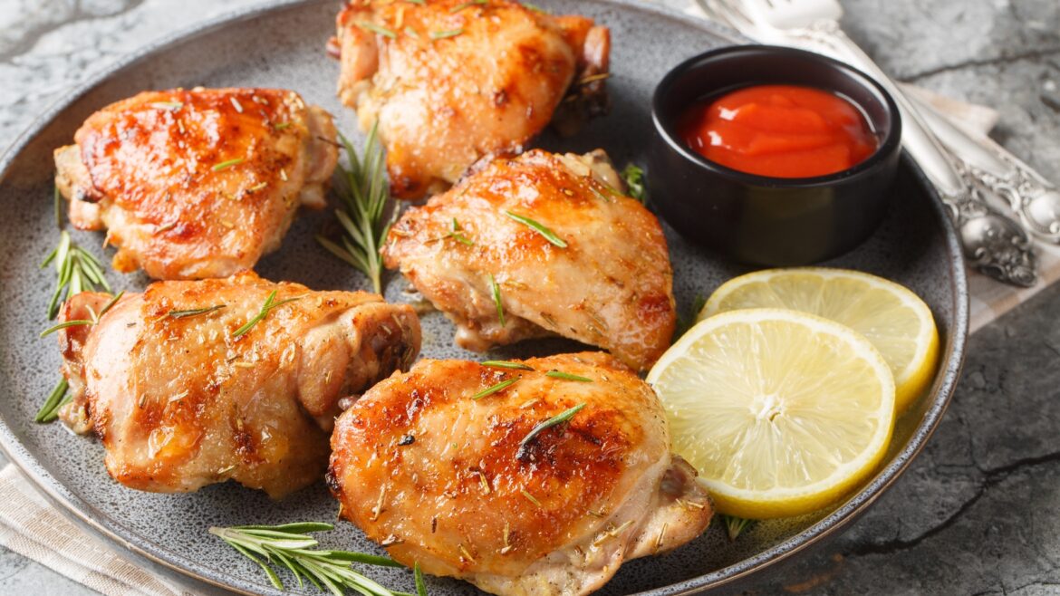 Roasted chicken thighs