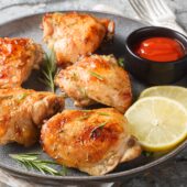 Roasted chicken thighs