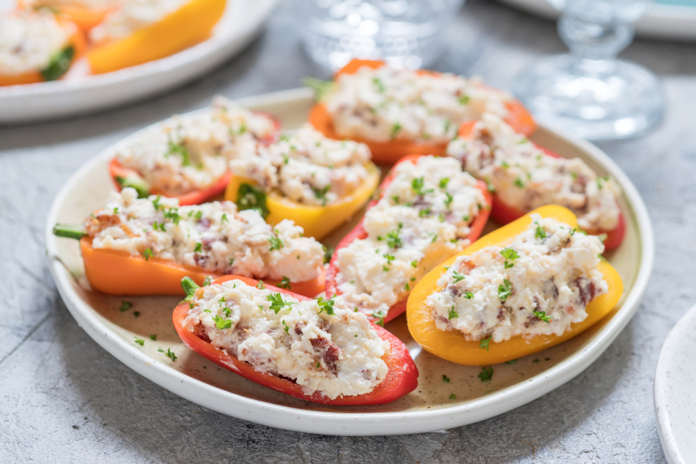 Bright Bites of Creamy Cottage Cheese Stuffed Mini Peppers