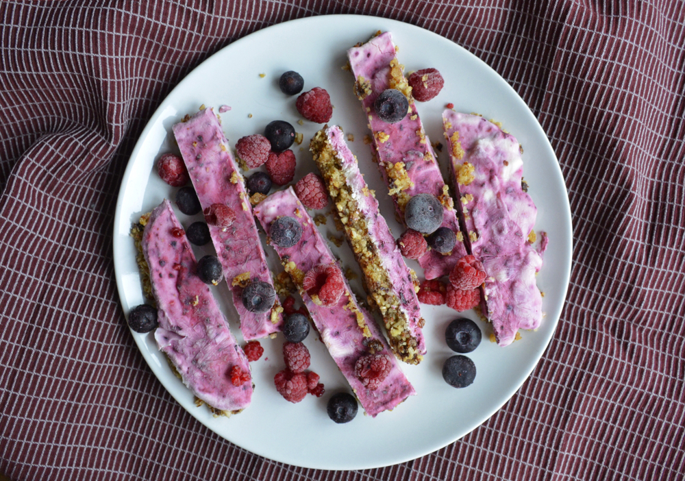 Lemon-Blueberry Frozen Yogurt Bites