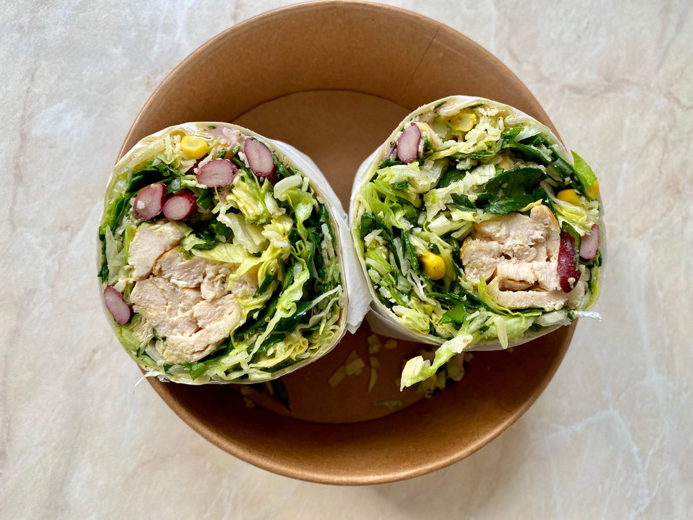 High-Protein Chicken Wrap with Pesto