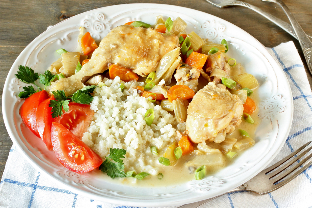 Roast Chicken → Loaded Cauliflower Casserole