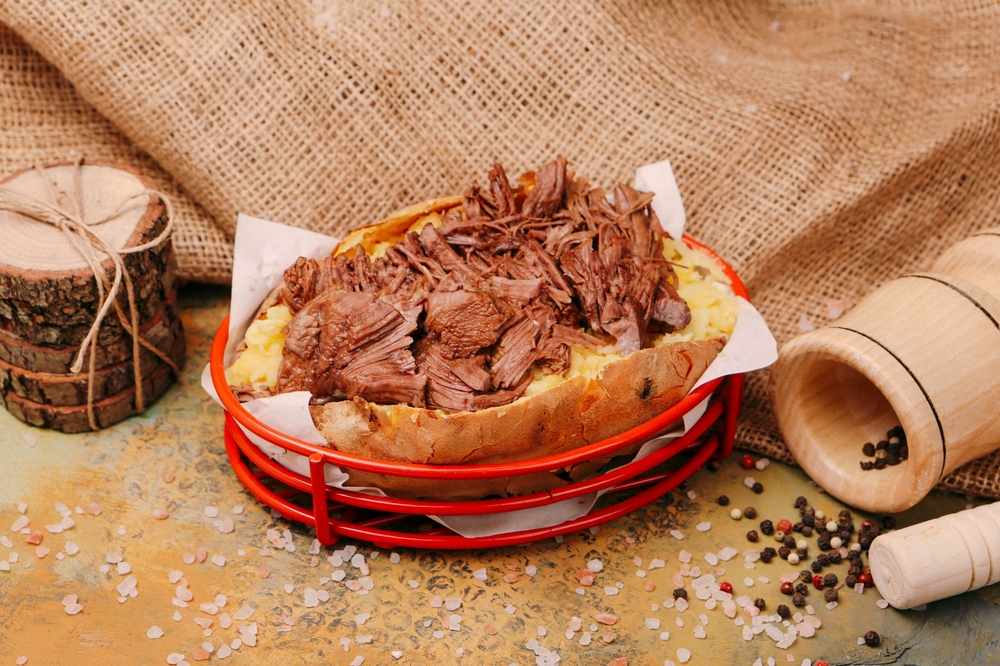 Shredded Beef → Loaded Baked Potatoes