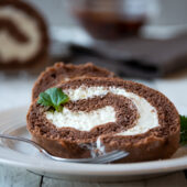Chocolate Swiss Roll Ice Cream Cake That Looks Bakery Made