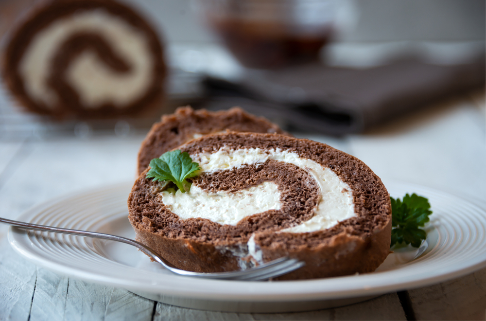 Chocolate Swiss Roll Ice Cream Cake That Looks Bakery Made