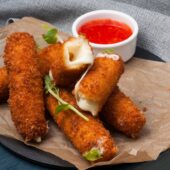 Air Fryer Mozzarella Sticks With Spicy Marinara