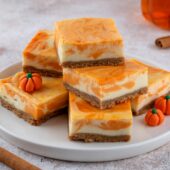 Pumpkin Cream Cheese Swirl Bars With a Gingersnap Crust